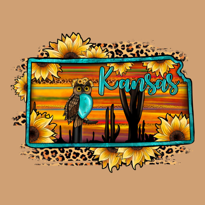 Kansas Owl Sunset Sunflower Map Vintage Tee by JahusDesignShop | Teevron