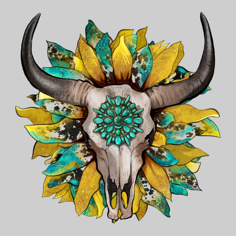 Boho Bullskull With Sunflower And Gemstone Premium Tee by Artiststas | Teevron