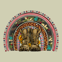 Soldier Boots Camouflage Leopard Gemstone Rainbow Heavy Core Tee | Teevron