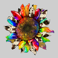 Tie Dye Sunflower With Cowhide Premium Tee | Teevron