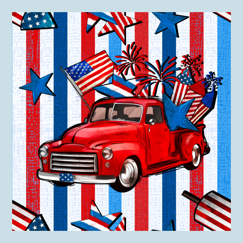 4th Of July Seamless Pattern Truck Ladies Tee by BundleAndBundleShop | Teevron