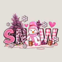 Pink Snowman And Snow Heavy Core Tee | Teevron