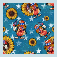 4th Of July Sunflowers Hotdog Seamless Pattern Ladies Tee | Teevron