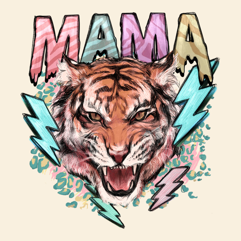 Mama Tiger Lightning Bolt Vintage Hoodie by NancyCooperArtShop | Teevron
