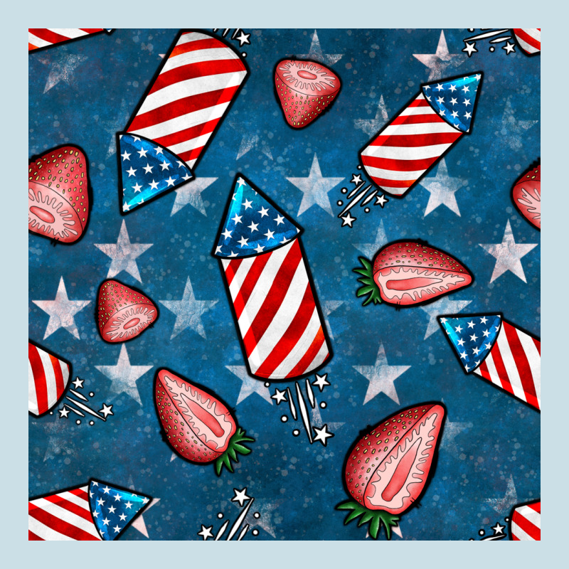 4th Uf July Strawberries Seamless Pattern Ladies Tee by BundleAndBundleShop | Teevron