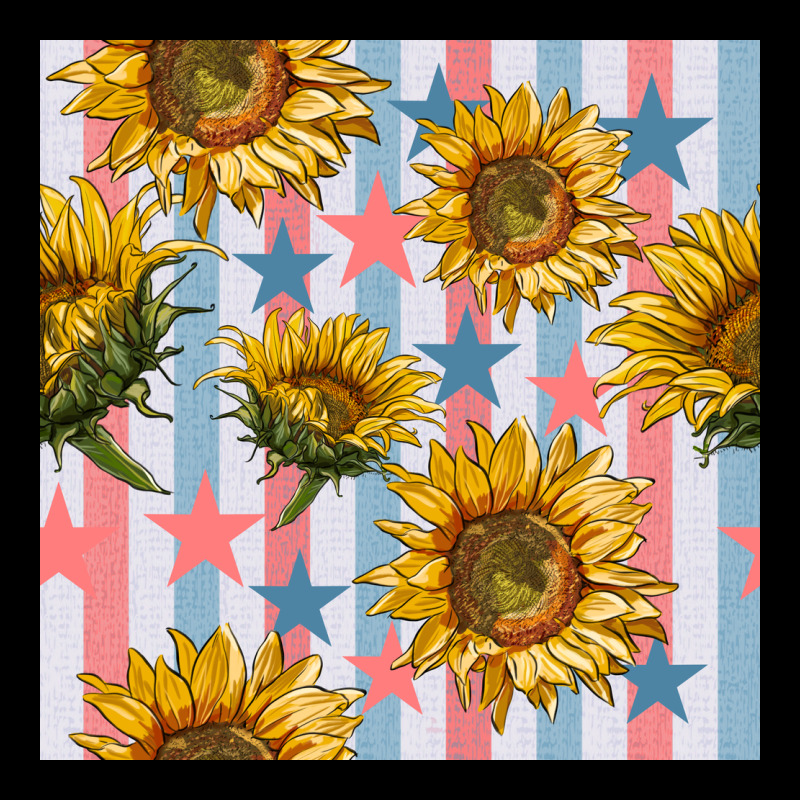 Patriotic Sunflowers Stripes And Stars Seamless Patrern Heavy Core Tee by BundleAndBundleShop | Teevron