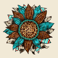 Gemstone Cowhide Leopard Turquoise Sunflower Ladies Tee | Teevron