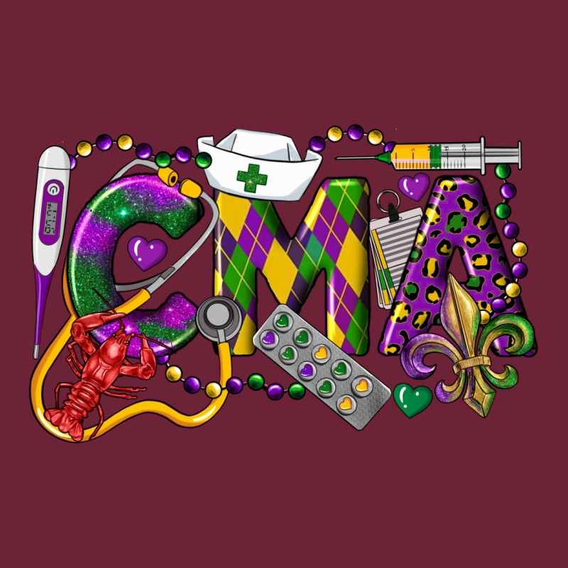 Cma Certified Medical Assistant Mardi Gras Long Sleeve Tee by LillyAllenDesigns | Teevron