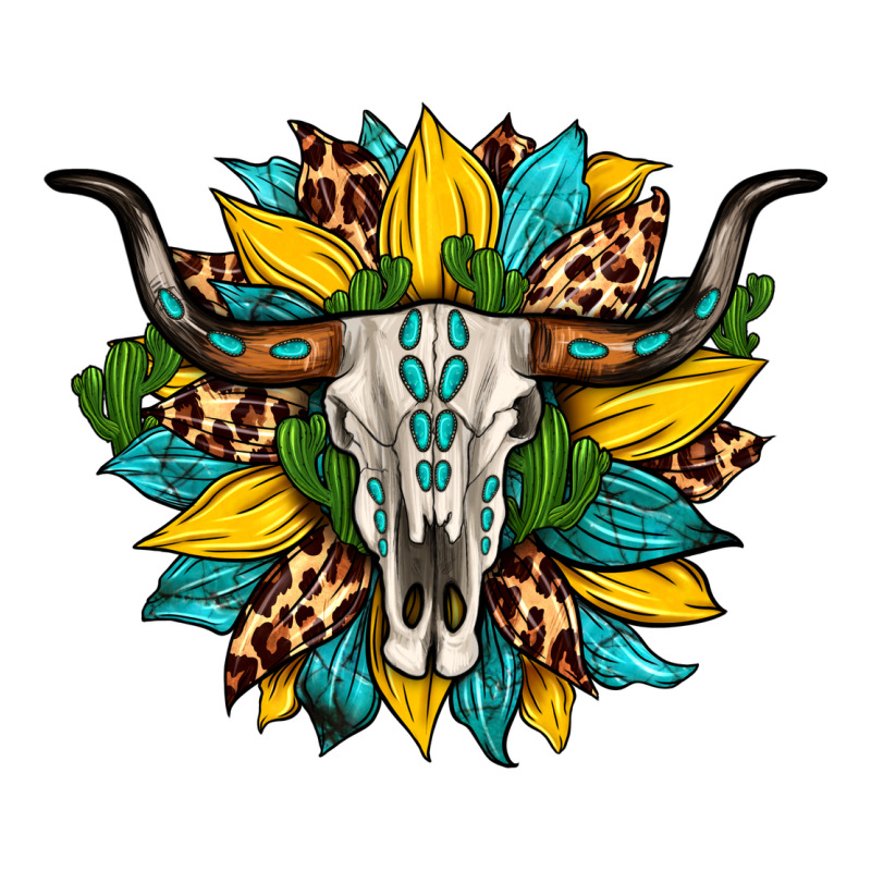 Bull Skull Gemstone Cactus Leopard Sunflower Ladies Tee by Artiststas | Teevron