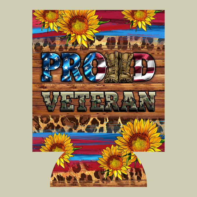 Proud Veteran  12 Oz Regular Can Cooler Heavy Core Tee by Artiststas | Teevron