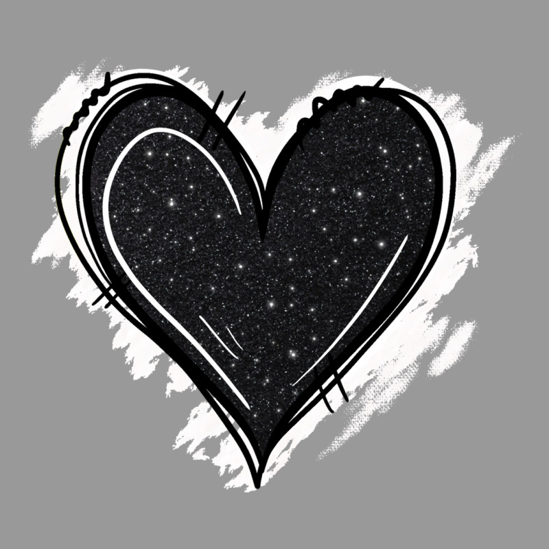 Black Glitter Heart Vintage Hoodie by Jasminsmagicworld | Teevron