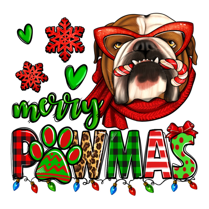 Merry Pawmas Christmas Bulldog Ladies Tee by Jasminsmagicworld | Teevron