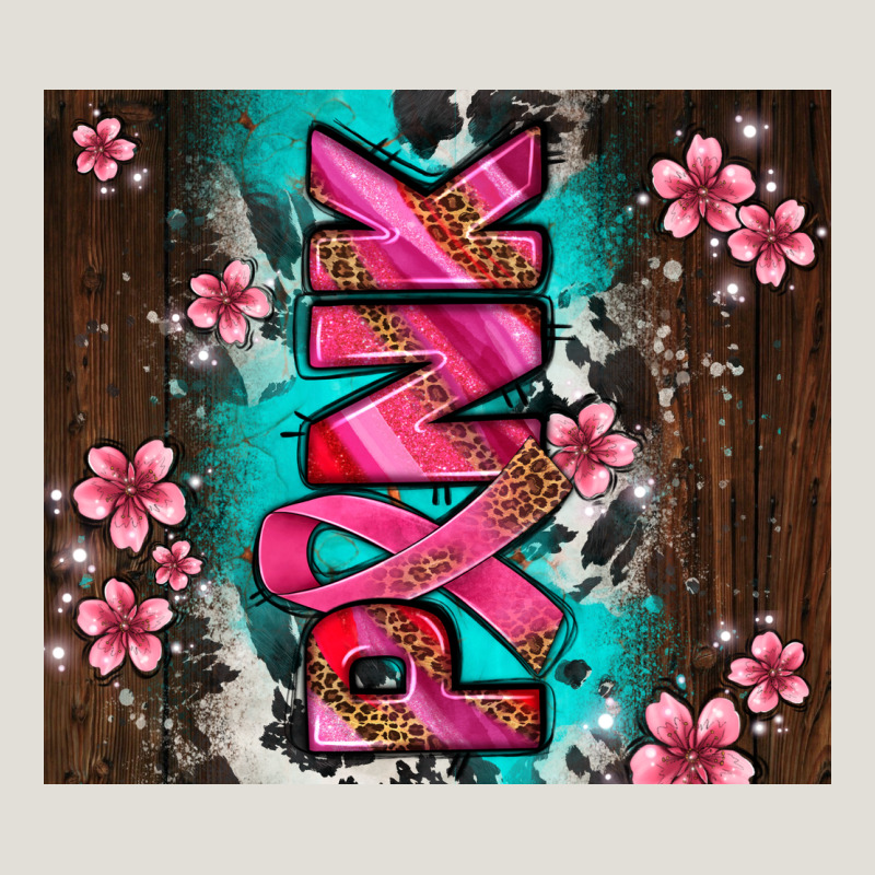 Western Pattern Pink With Floral Cancer Ribbon Heavy Core Tee by AdoDesignShop | Teevron