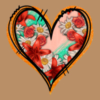 Floral Orange Glitter Heart Vintage Hoodie | Teevron