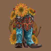 Western Boots With Sunflowers Premium Tee | Teevron