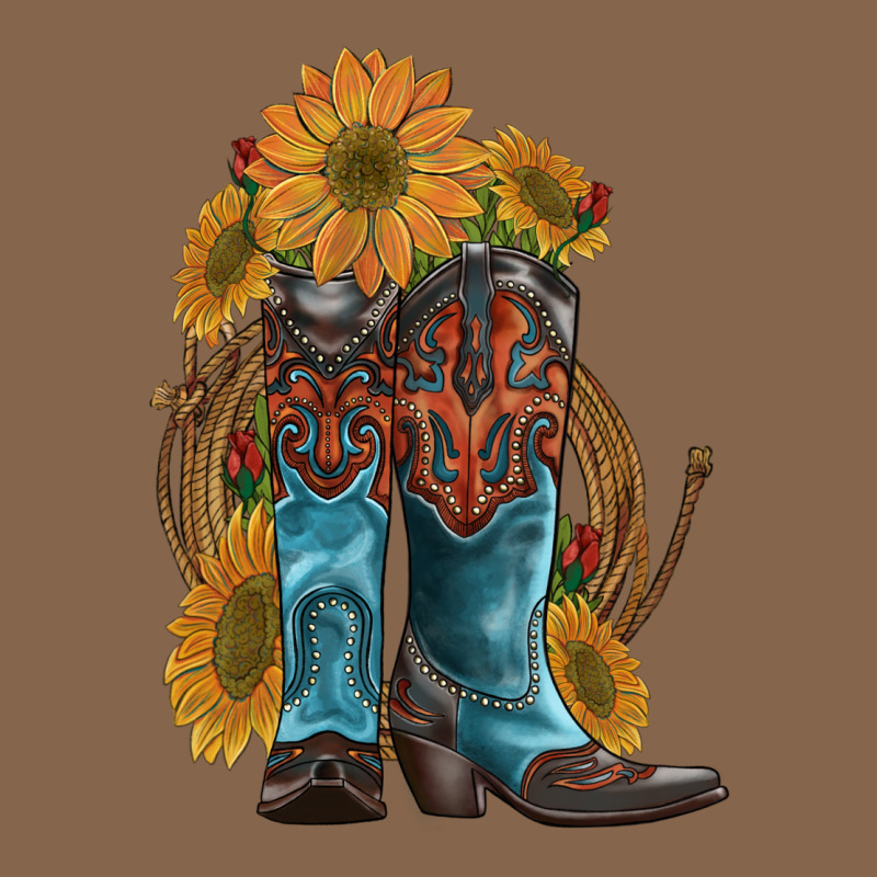 Western Boots With Sunflowers Premium Tee by Artiststas | Teevron