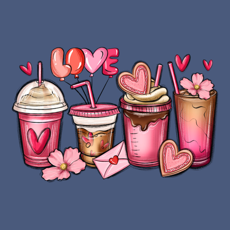 Valentines Day Coffee Cups Vintage Hoodie by MaliasSmallBusiness | Teevron