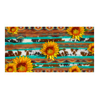 aztec sunflower cowhide license plate | Teevron
