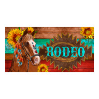 aztec horse cactus and sunflowers license plate template | Teevron