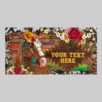 (preview)western Turquoise Gemstone Horse Cowhide Leopard Floral Backg Premium Tee | Teevron