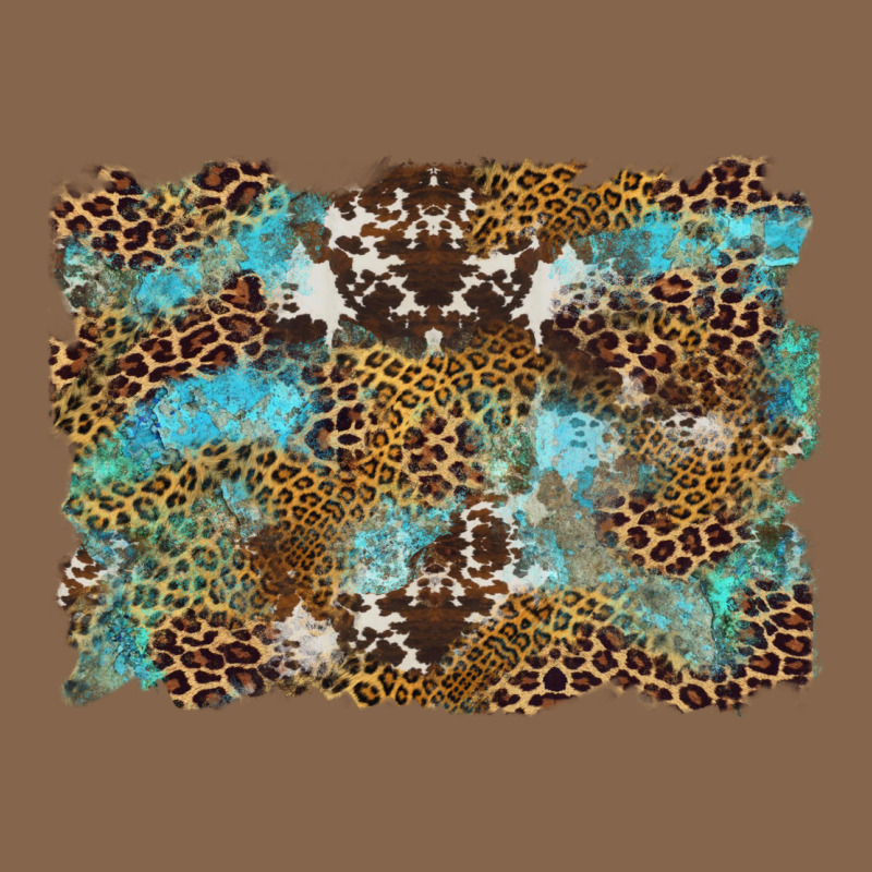 Western Leopards And Turquoise With Cowhide Background Premium Tee by Artiststas | Teevron