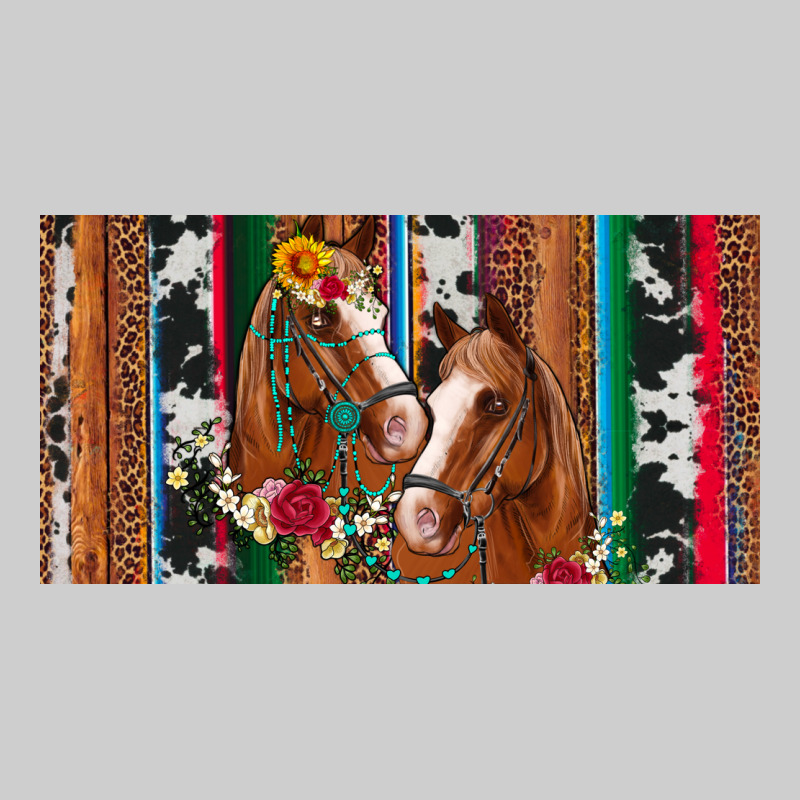 Western Horses Gemstone Horse Cowhide Leopard Floral Background Licens Premium Tee by Artiststas | Teevron