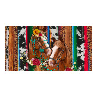 western horses gemstone horse cowhide leopard floral background licens | Teevron