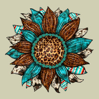 Gemstone Cowhide Leopard Turquoise Sunflower Heavy Core Tee | Teevron