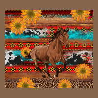 Western Horse And Sunflowers Cowhide Leopard With Aztec Premium Tee | Teevron