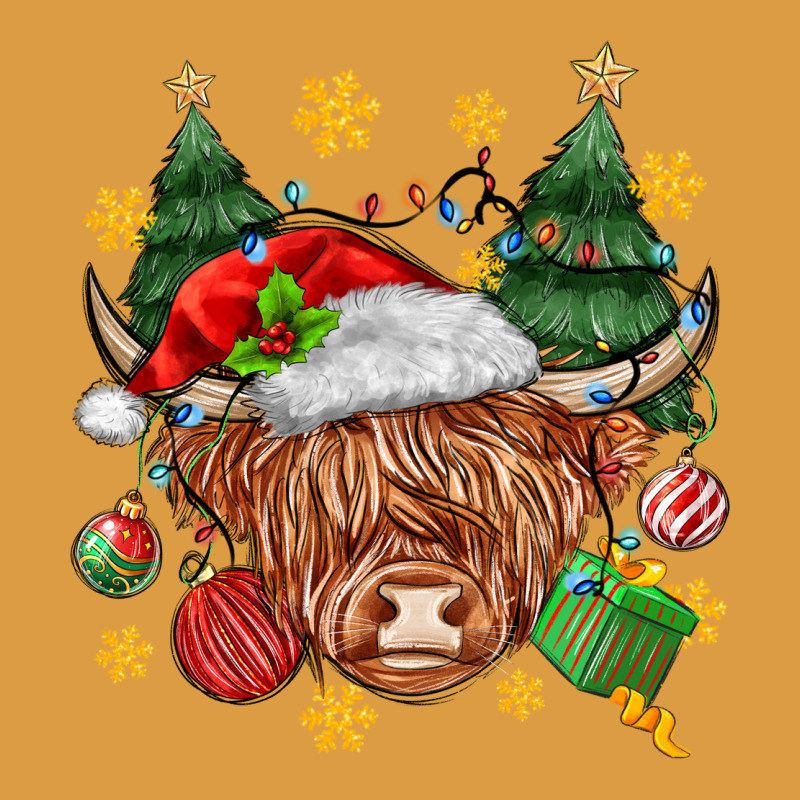 Christmas Highland Cow Urban Heavy Tee by MaliasSmallBusiness | Teevron