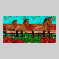 Horses Roses Ann Cactuses License Plate Premium Tee | Teevron