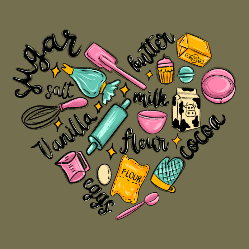 Vanilla Eggs Sugar Cocoa And Kitchen Heart Vintage Hoodie by MaliasSmallBusiness | Teevron