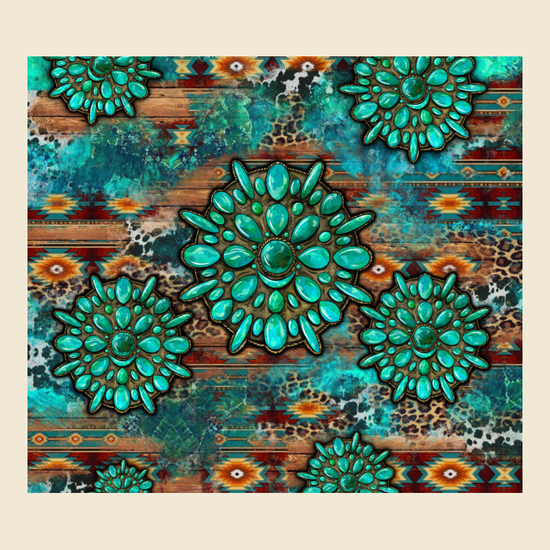 Gemstone Turquoises Aztec Leopard Cowhide Premium Tee by Artiststas | Teevron