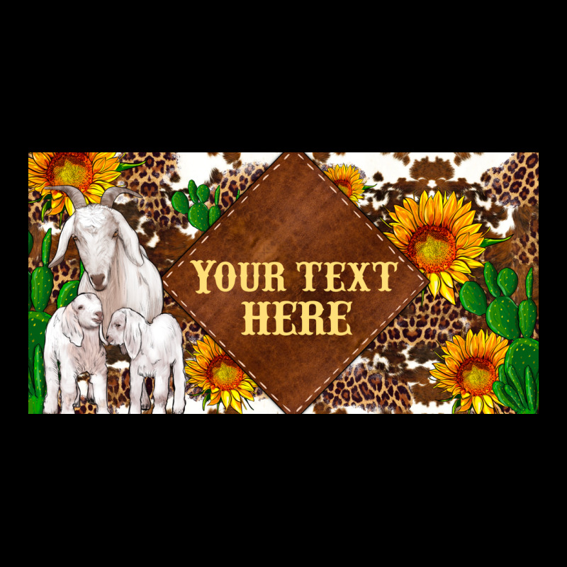 (preview)baby Goats And Sunflower And Cactus With Cowhide License Plat Premium Tee by Artiststas | Teevron