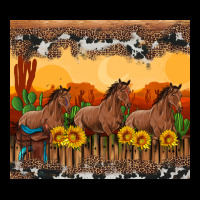Western Horses And  Sunset With Sunflowers Premium Tee | Teevron