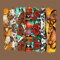 Western Horses Roses And Bullskulls Wıth Cowhide Amd Serape Brushstro Premium Tee | Teevron