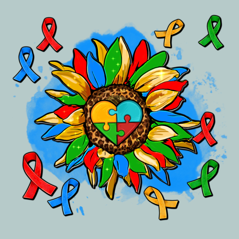 Autism Sunflower Ribbon Heavy Core Tee by AdoDesignShop | Teevron
