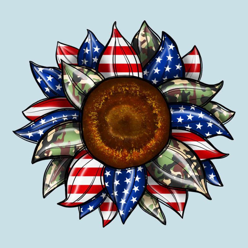 Sunflower American Flag Ladies Tee by JahusDesignShop | Teevron