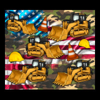 Bulldozer Camouflage American Flag Heavy Core Tee | Teevron