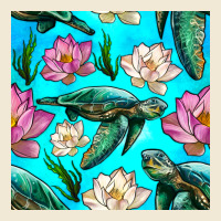 Sea Turtle Seamless Pattern Ladies Tee | Teevron