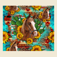 Sunflowers And Cactus Horses Turquoise Aztec Leopard Background Premium Tee | Teevron