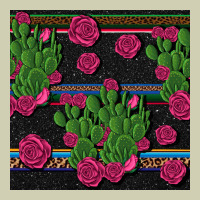 Mexican Rose And Cactus Seamless Pattern Heavy Core Tee | Teevron