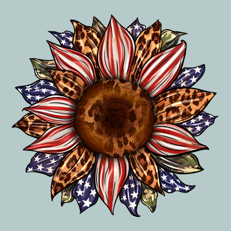 Usa Flag Camouflage Leopard Sunflower Heavy Core Tee by Artiststas | Teevron
