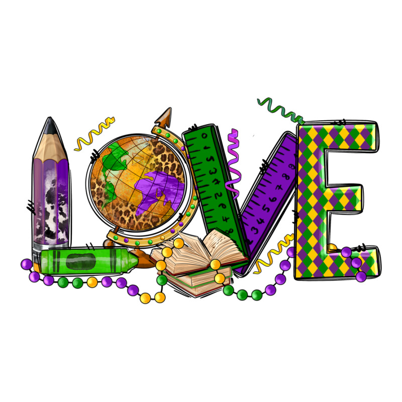 Love Teacher Mardi Gras Premium Sweatshirt by OliviaCreatesArt | Teevron