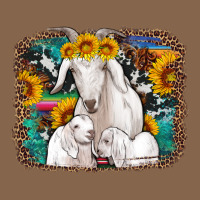 Goat Family With Sunflowers Western Serape Turquoise Background Premium Tee | Teevron