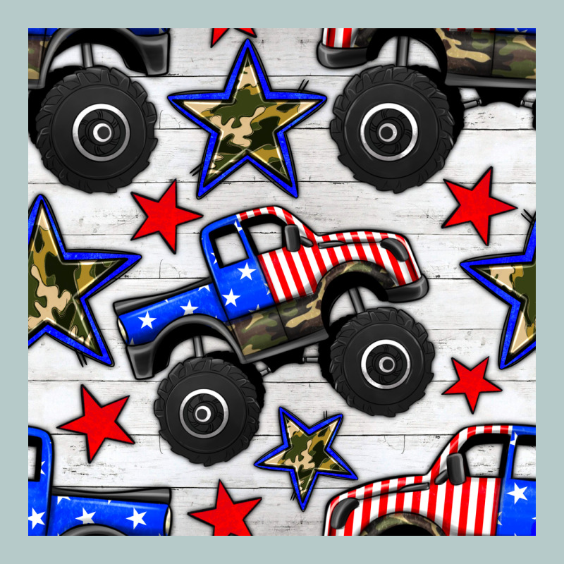 Usa Monster Truck Seamless Pattern Heavy Core Tee by BundleAndBundleShop | Teevron
