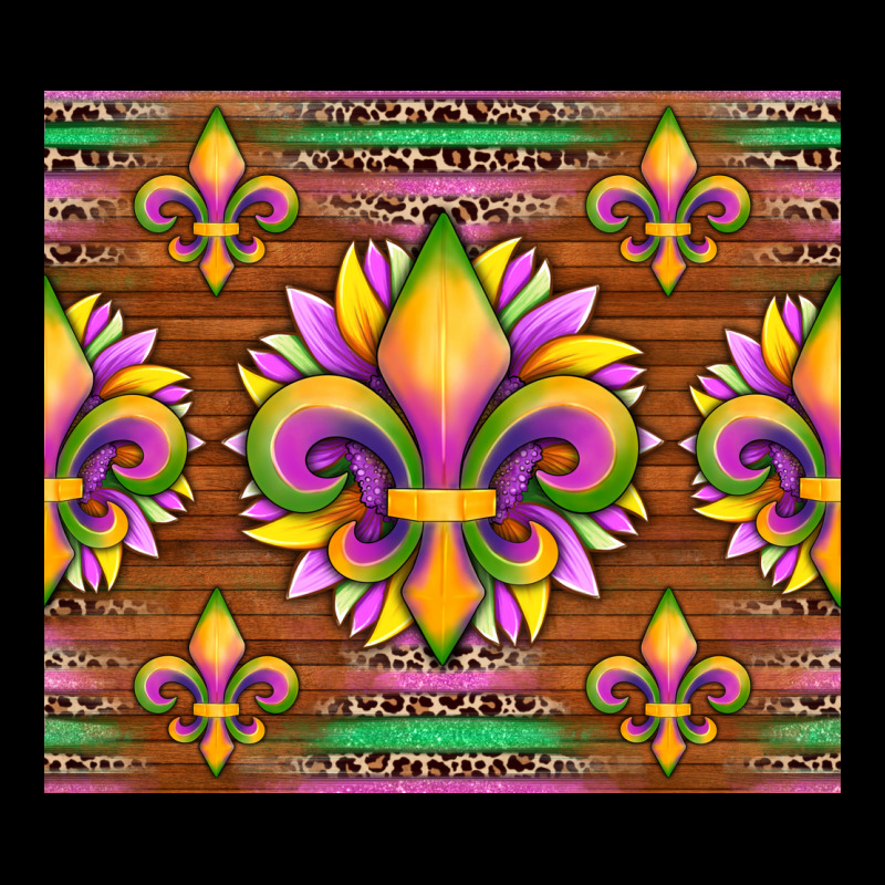 Mardi Gras Sunflowers Fleur, De Lis Glitter Leopard Background Premium Tee by Artiststas | Teevron