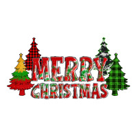 merry christmas glitter plaid trees | Teevron