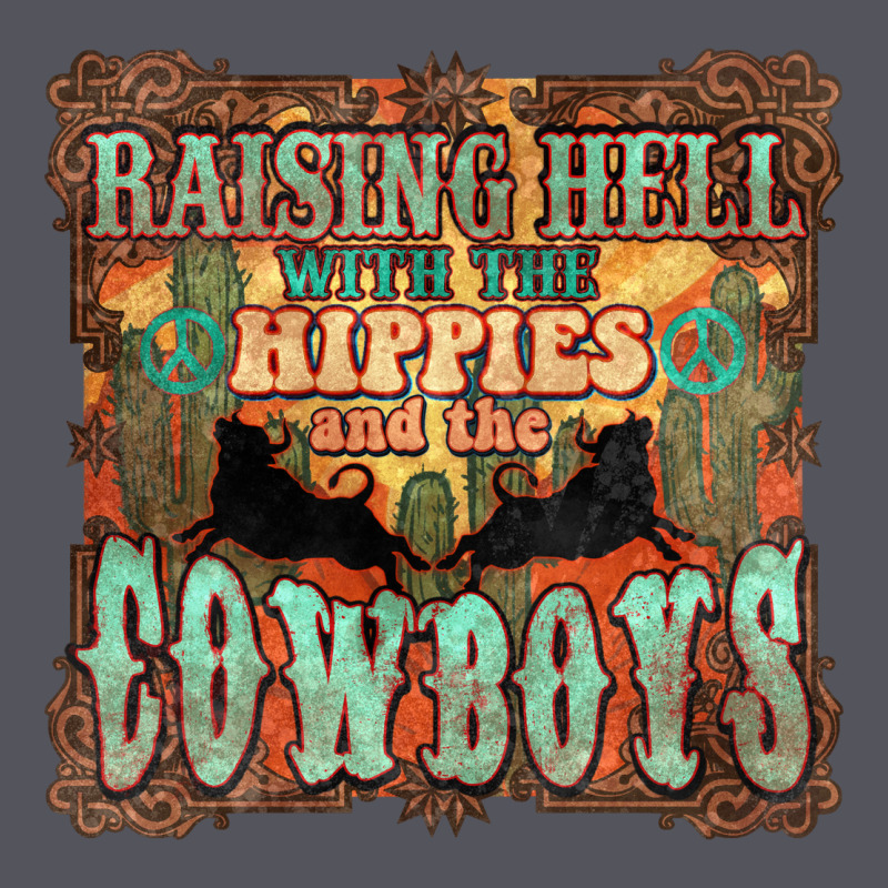 Raising Hell With The Hippies And The Cowboys Vintage Hoodie by NancyCooperArtShop | Teevron