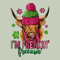 I'm Freakin Freezin Pink Christmas Long Haired Cow Ladies Tee | Teevron